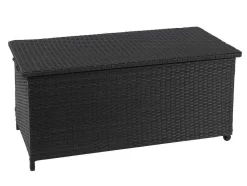 Kussenbox Van Polyrattan Mcw-D88 Iii, Premium Zwart, 63X135X52Cm 320L