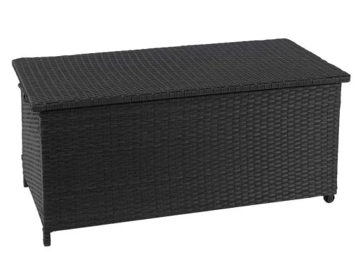 Kussenbox Van Polyrattan Mcw-D88 Iii, Premium Zwart, 63X135X52Cm 320L
