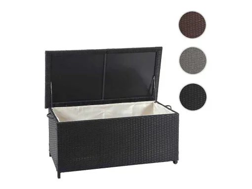 Kussenbox Van Polyrattan Mcw-D88 Iii, Premium Zwart, 51X115X59Cm 250L