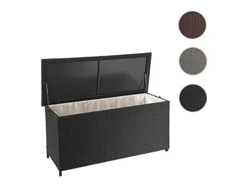 Kussenbox Van Polyrattan Mcw-D88 Iii, Premium Zwart, 63X135X52Cm 320L