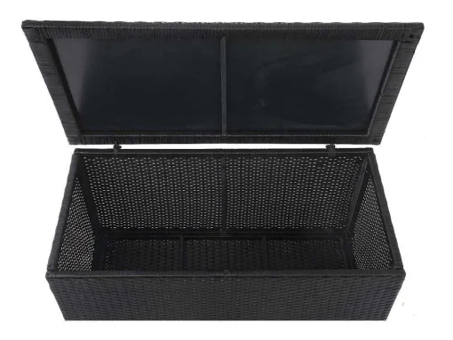 Kussenbox Van Polyrattan Mcw-D88 Iii, Basic Zwart, 63X135X52Cm 320L