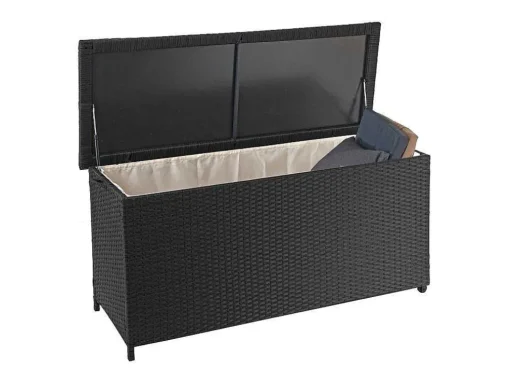 Kussenbox Van Polyrattan Mcw-D88 Iii, Premium Zwart, 63X135X52Cm 320L