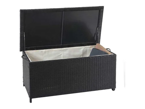 Kussenbox Van Polyrattan Mcw-D88 Iii, Premium Zwart, 51X115X59Cm 250L