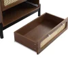 Ladekast - 3 Pvc Rotan Lades Met Zwarte Poten - Bruin