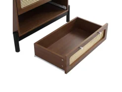 Ladekast - 3 Pvc Rotan Lades Met Zwarte Poten - Bruin
