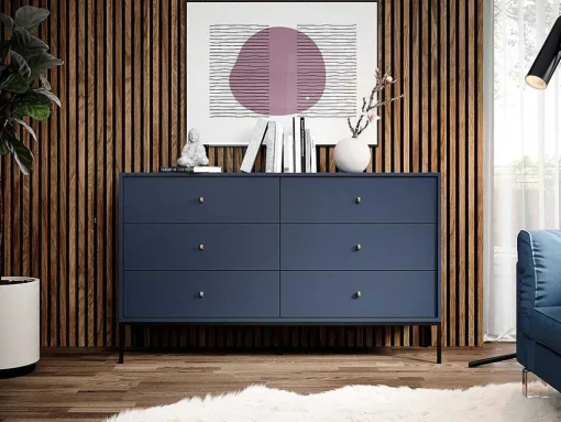 Ladekast Bogdan - 6 Laden - Blauw