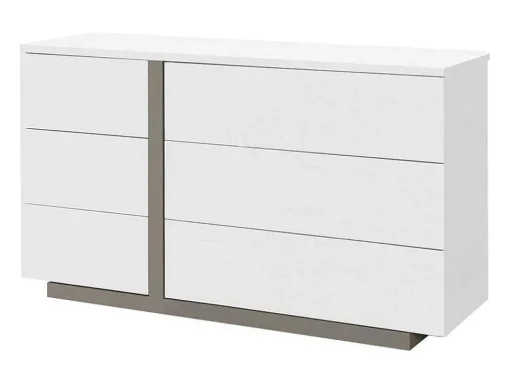 Ladekast Napoli - 6 Laden - Wit En Taupe