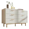 Ladekast Versierd Met Verticale Strepen - 6 Lades - Wit