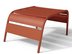 Lage Opstapelbare Tuinfauteuil + Voetensteun - Metaal - Terracotta - Mirmande