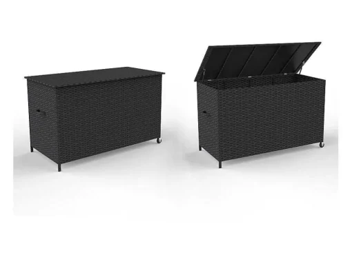 Lamar Tuintoebehor Kussen Opbergbox Met Wielen Zwart.