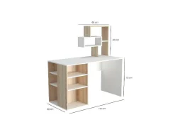 Lara Bureau, Wit, Sonoma, 130X60X135 Cm, Epikasa