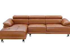 Leren Hoekbank Excelsior Ii - Karamel Bruin - Hoek Links