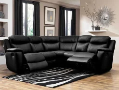 Leren Relaxhoekbank Evasion - Zwart