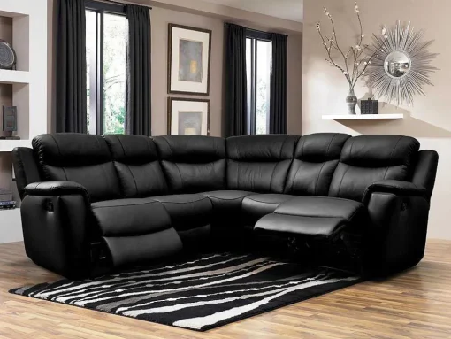 Leren Relaxhoekbank Evasion - Zwart