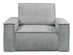 Lichtgrijze Ribfluwelen Fauteuil Amelia