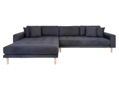 Lido Bank , Loungebank Links Gericht Met 4 Kussens Donkergrijs.