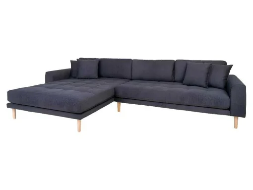 Lido Bank , Loungebank Links Gericht Met 4 Kussens Donkergrijs.