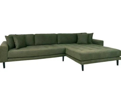 Lido Bank Bank Met Chaise Longue Rechts Gericht 4 Kussens Groen.