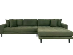 Lido Bank Bank Met Chaise Longue Rechts Gericht 4 Kussens Groen.