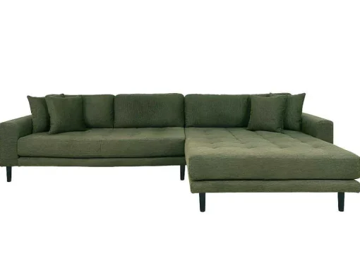 Lido Bank Bank Met Chaise Longue Rechts Gericht 4 Kussens Groen.