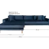 Lido Bank Met Chaise Longue Links Velours Donker Blauw.
