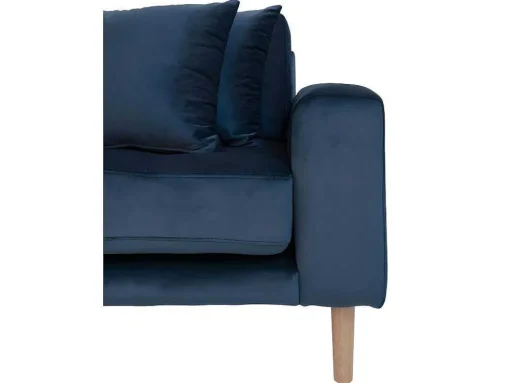 Lido Bank Met Chaise Longue Links Velours Donker Blauw.