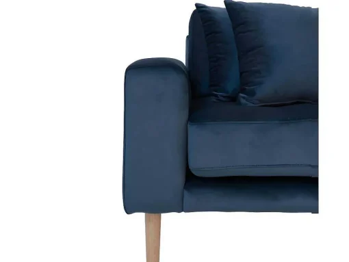 Lido Bank Met Chaise Longue Rechts Velours Donker Blauw.