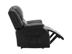 Liggende Relaxfauteuil Met Verstelbare Handvoetsteun, Bekleding Van Zwart Kunstleer