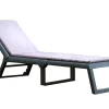 Ligstoel Met Gevlochten Effect Canberra - Met Matras - Grijs En Wit