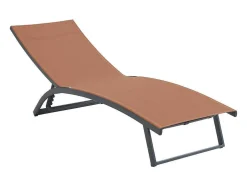 Ligstoel Met Verschillende Standen Van Aluminium En Textileen - Terracotta - Saranda Van Mylia