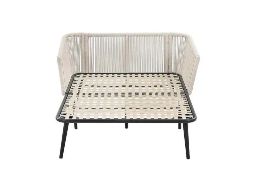 Ligstoel, Tuinbank - Gegalvaniseerd Staal En Gevlochten Touw - 2 Plaatsen - Beige