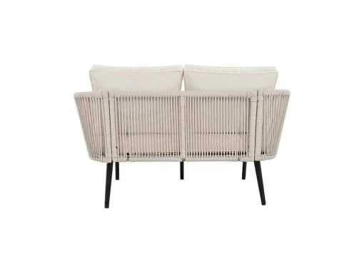 Ligstoel, Tuinbank - Gegalvaniseerd Staal En Gevlochten Touw - 2 Plaatsen - Beige