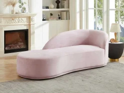Linkse Chaise Longue Met Bekleding In Roze Fluweel Lonigo Van Pascal Morabito