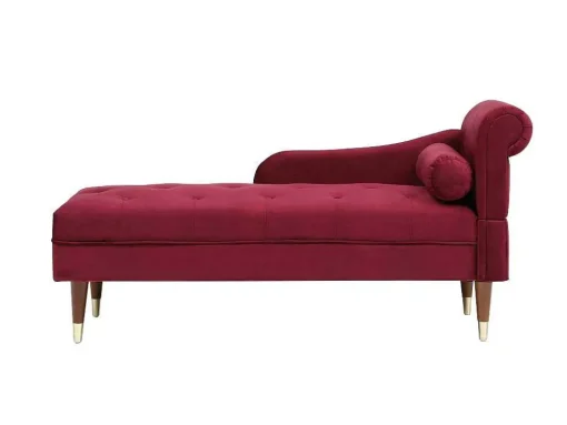 Linkse Chaise Longue Van Bordeaux-Rood Velours Umari
