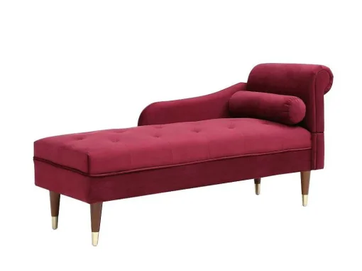 Linkse Chaise Longue Van Bordeaux-Rood Velours Umari