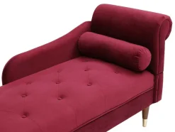 Linkse Chaise Longue Van Bordeaux-Rood Velours Umari