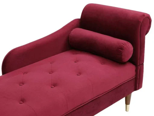 Linkse Chaise Longue Van Bordeaux-Rood Velours Umari