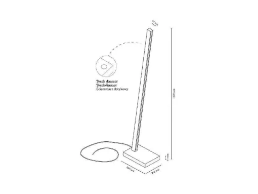 Linus Vloerlamp, Eiken Geolied, 20X30X150 Cm, Epikasa