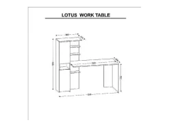 Lotus Bureau, Wit, 150X60X135 Cm, Epikasa