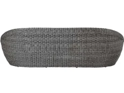 Loungeset Van Geweven Hars - Grijs - Zitbank, 2 Fauteuils En Salontafel - Whiteheaven