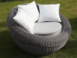 Loungeset Van Geweven Hars - Grijs - Zitbank, 2 Fauteuils En Salontafel - Whiteheaven