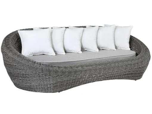 Loungeset Van Geweven Hars - Grijs - Zitbank, 2 Fauteuils En Salontafel - Whiteheaven