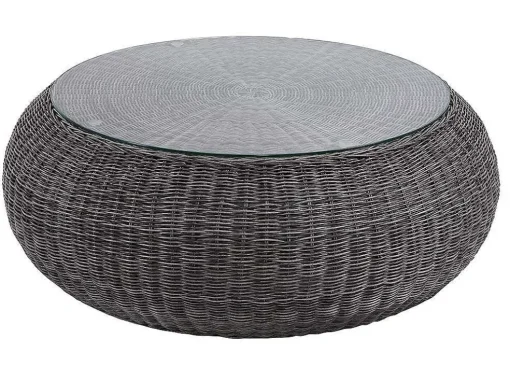 Loungeset Van Geweven Hars - Grijs - Zitbank, 2 Fauteuils En Salontafel - Whiteheaven