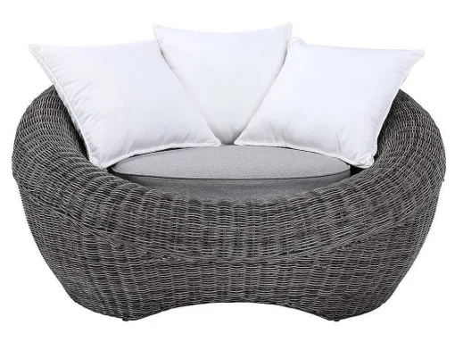 Loungeset Van Geweven Hars - Grijs - Zitbank, 2 Fauteuils En Salontafel - Whiteheaven