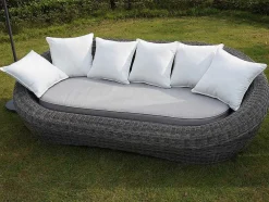 Loungeset Van Geweven Hars - Grijs - Zitbank, 2 Fauteuils En Salontafel - Whiteheaven