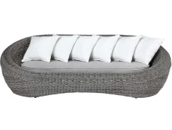 Loungeset Van Geweven Hars - Grijs - Zitbank, 2 Fauteuils En Salontafel - Whiteheaven
