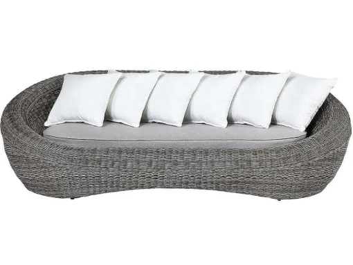 Loungeset Van Geweven Hars - Grijs - Zitbank, 2 Fauteuils En Salontafel - Whiteheaven