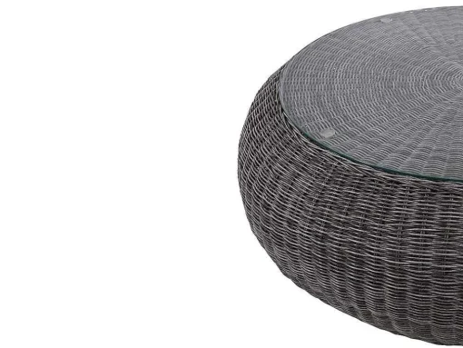 Loungeset Van Geweven Hars - Grijs - Zitbank, 2 Fauteuils En Salontafel - Whiteheaven