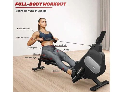 Magnetische Roeimachine Voor Home Gym Office Workout 16 Niveau Instelbare Weerstand Met Lcd-Monitor
