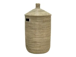 Mand Van Zeegras Met Deksel - D39 X H71 - Naturel - Juvami
